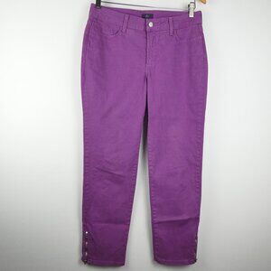 NYDJ Not Your Daughters Jeans Womens 6 Purple Ankle Zip Straight Leg Stretch